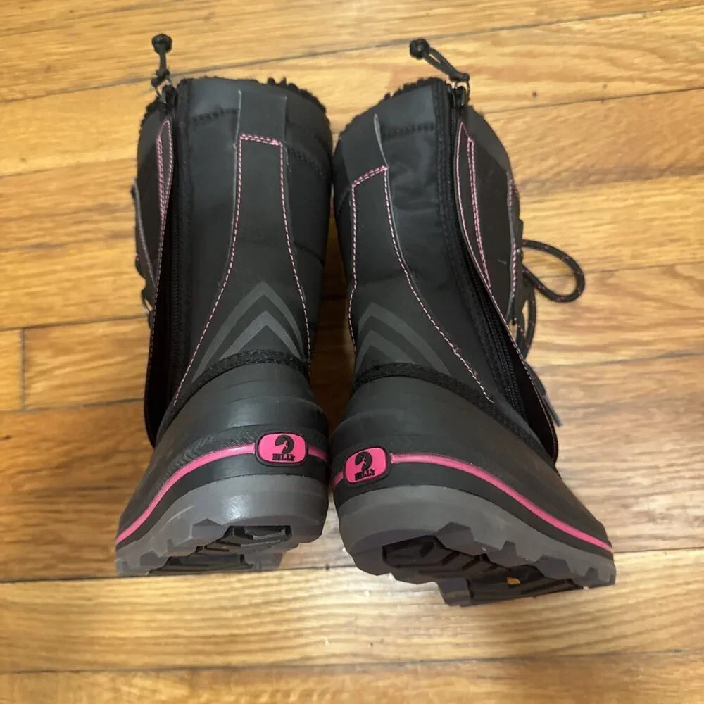 Billy Ice II Snow Boots Youth Girls Black/Pink Size 11